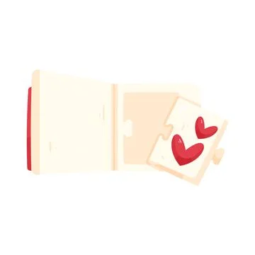 Illustration of book with heart Illustrazione stock