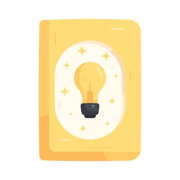 Illustration of book with lightbulb 스톡 일러스트