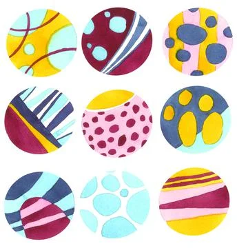 Illustration botanical pattern, set with flowers, ornament, abstract background Stock Illustration