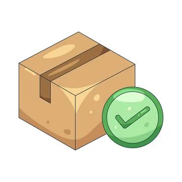 Illustration of box with a check mark Stock Illustration