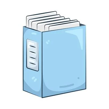 Illustration of box with file folders Illustrazione stock
