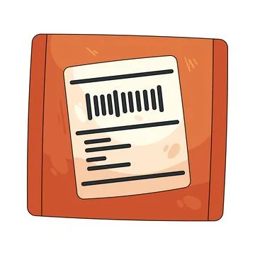 Illustration of box with label Stock Illustration