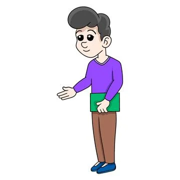 Illustration of a boy carrying documents to apply for a job Stock Illustration