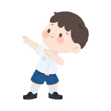 Illustration of Boy Dabbing in School Uniform Stock Illustration