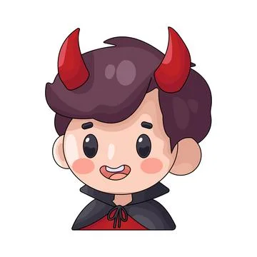 Illustration of boy in a devil costume Stock Illustration
