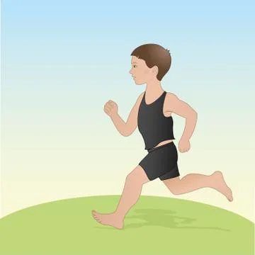 Illustration of a boy running Stock Illustration