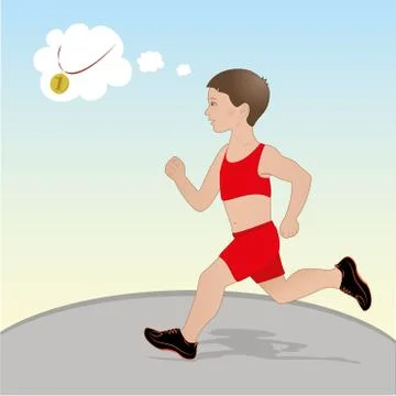 Illustration of a boy running Illustrazione stock
