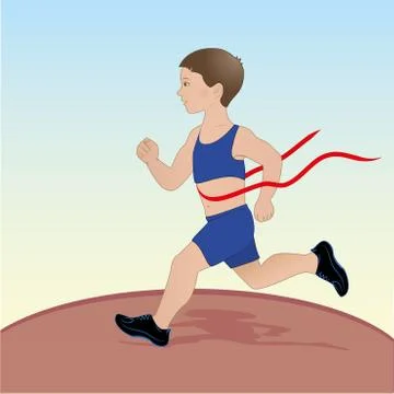Illustration of a boy running Stock Illustration