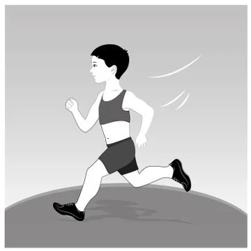 Illustration of a boy running Stock Illustration