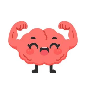 Illustration of a Brain with Muscles Stock Illustration