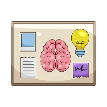 Illustration of brainstorming board Stock Illustration
