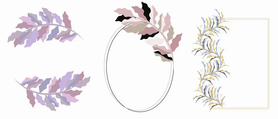 Illustration of branches with frames Stock Illustration