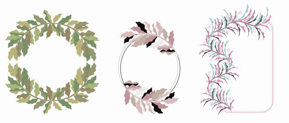 Illustration of branches with frames Stock Illustration