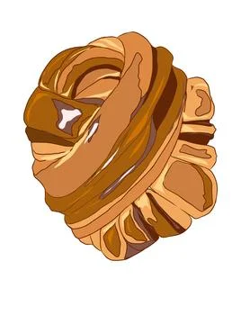 Illustration of bread bun or cinnamon roll. Stock Illustration