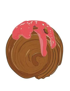 Illustration of bread bun or cinnamon roll . Stock Illustration