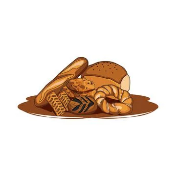 Illustration bread design vector background Stock Illustration