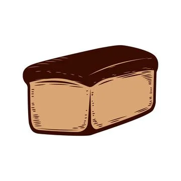 Illustration of  bread in engraving style. Design element for poster, card, b 库存插图