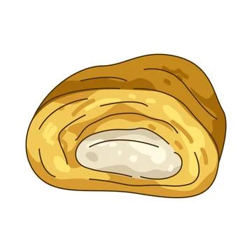 Illustration of Bread filled with melted cheese Stock Illustration