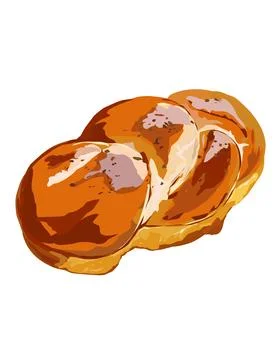 Illustration of bread, sweet bun. Stock Illustration