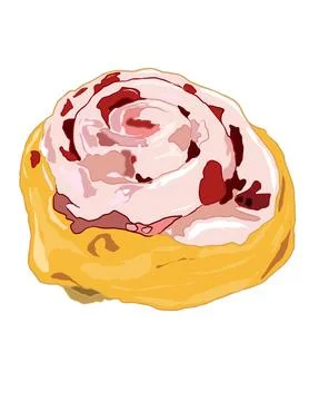 Illustration of bread, sweet bun. Stock Illustration