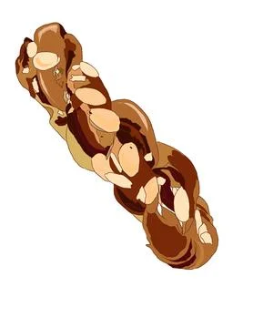 Illustration of bread, sweet bun. Stock Illustration