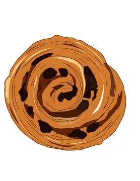 Illustration of bread, sweet bun. Stock Illustration