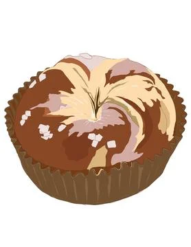 Illustration of bread, sweet bun. Stock Illustration