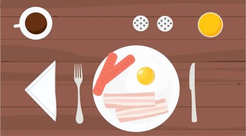 Illustration of Breakfast Illustrazione stock