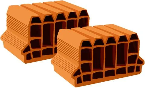 Illustration of bricks isolated on a white background Stock Illustration