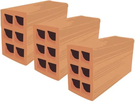 Illustration of bricks isolated on a white background Stock Illustration