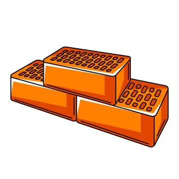 Illustration of bricks stack. Housing construction item. Industrial building Ilustración de archivo