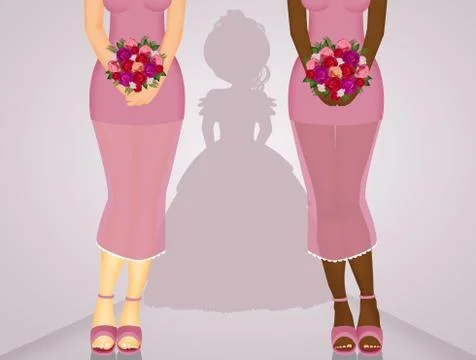 Illustration of bridesmaids Stock Illustration