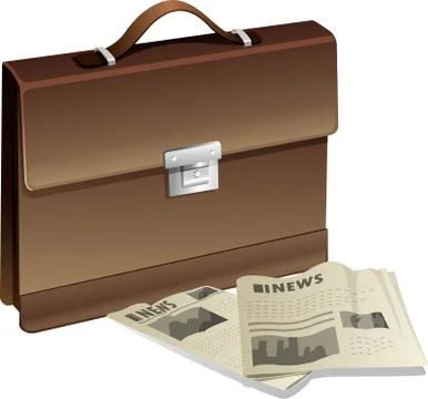 Illustration of briefcase, with white background vector-eps Stock Illustration