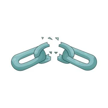 Illustration of broken chain Stock Illustration