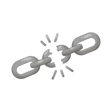 Illustration of broken chain Stock Illustration