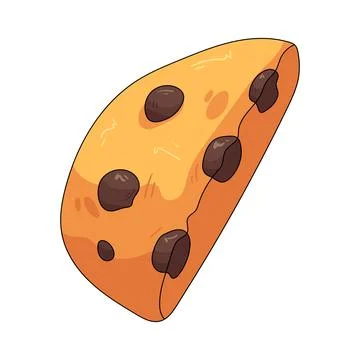 Illustration of broken chocolate chip cookie Stock Illustration