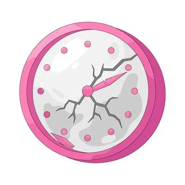 Illustration of broken clock Stock Illustration