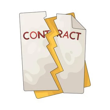 Illustration of broken contract 스톡 일러스트