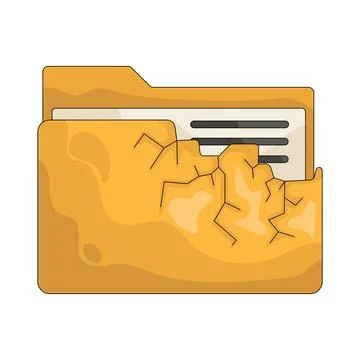 Illustration of broken folder Stock Illustration