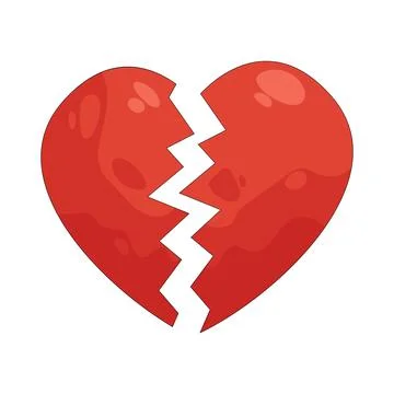 Illustration of broken heart Illustrazione stock