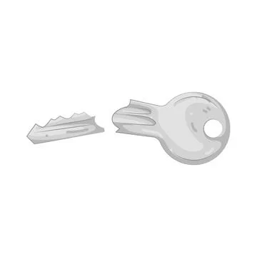 Illustration of Broken key Stock Illustration
