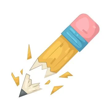 Illustration of Broken Pencil Illustrazione stock