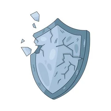 Illustration of broken shield 스톡 일러스트