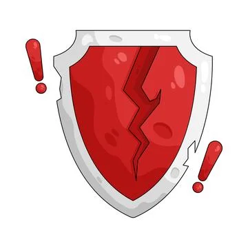 Illustration of broken shield Stock Illustration
