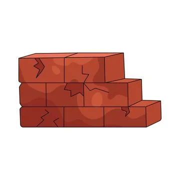 Illustration of broken wall 스톡 일러스트