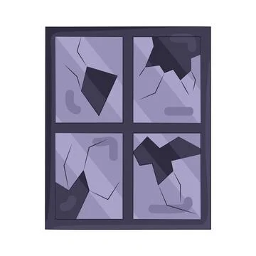 Illustration of broken window Stock Illustration
