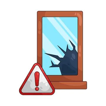 Illustration of broken window Stock Illustration