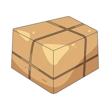 Illustration of brown box with string ties 库存插图