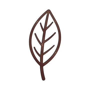 Illustration of brown leaf outline Stock Illustration