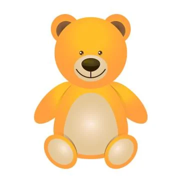 Illustration of brown Teddy Bear isolate on white background - Cartoon Clip A Stock Illustration